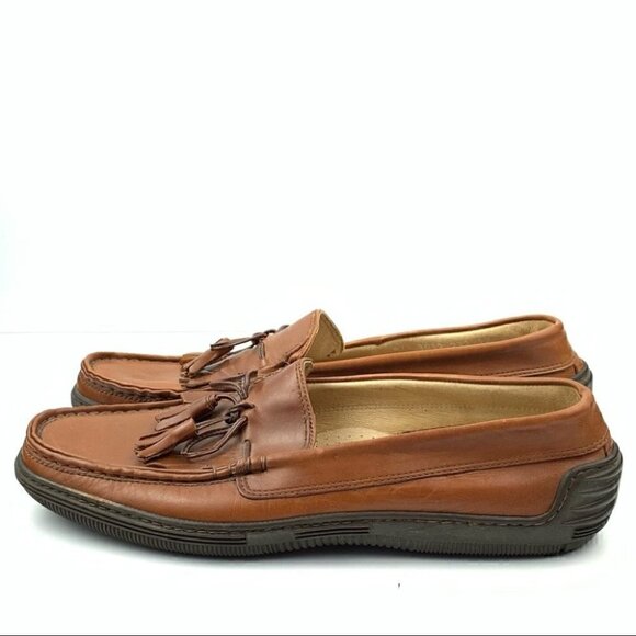Cable & Co Mens loafers size 12 cognac brown Italian vintage leather main image 6